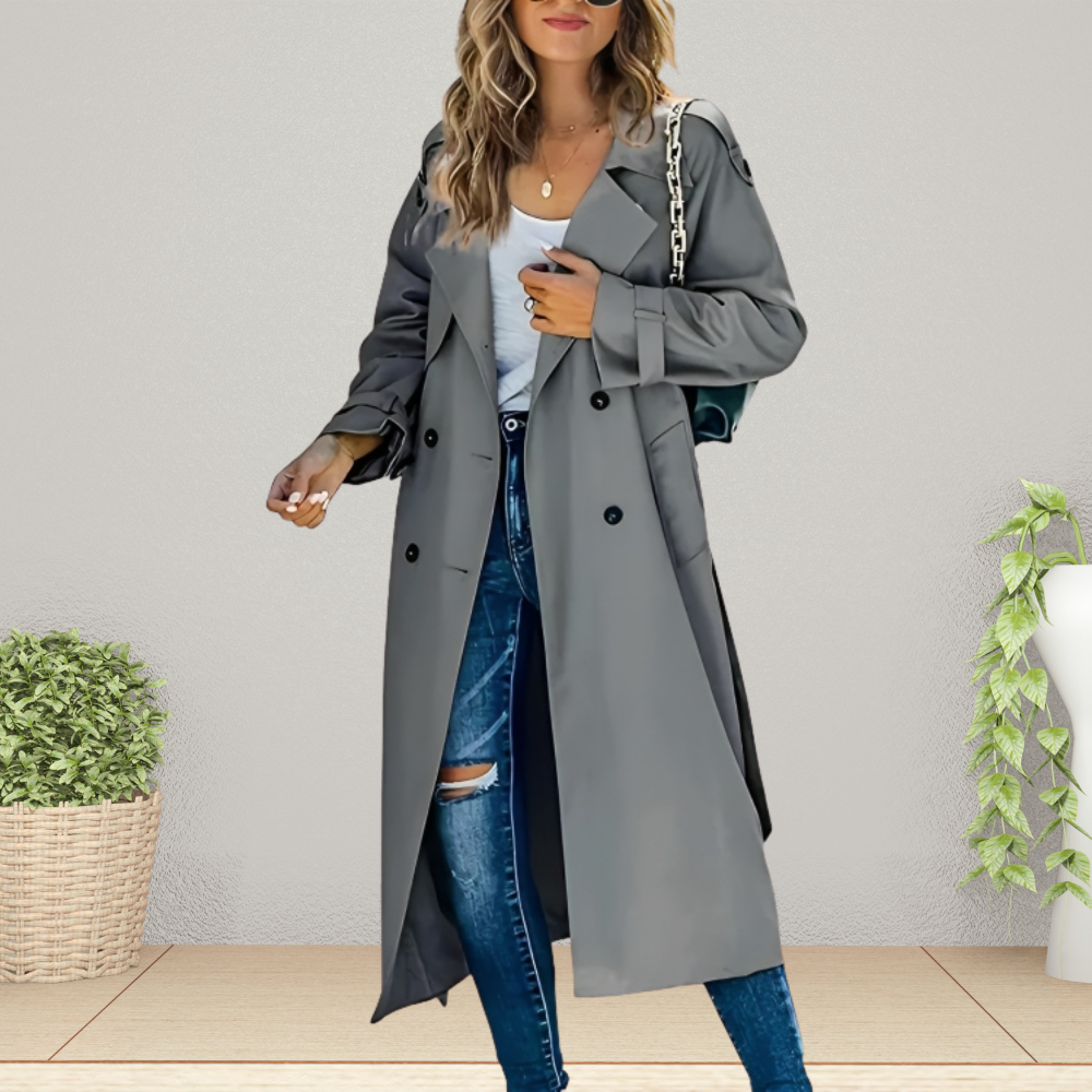 Marlowessina | Women's Mid-Season Double-Breasted Trench Coat