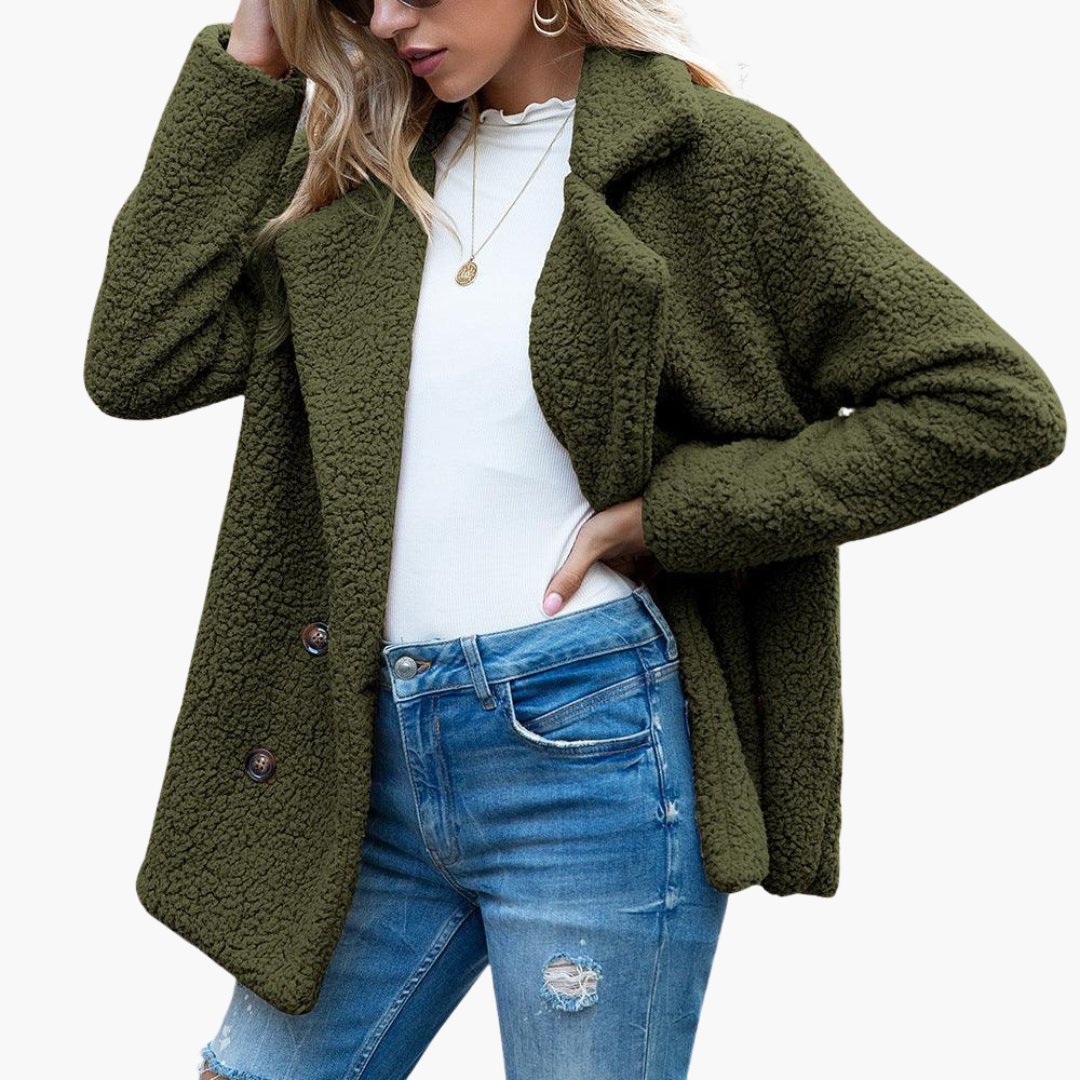 Amara | Women's Oversized Teddy Lapel Collar Jacket