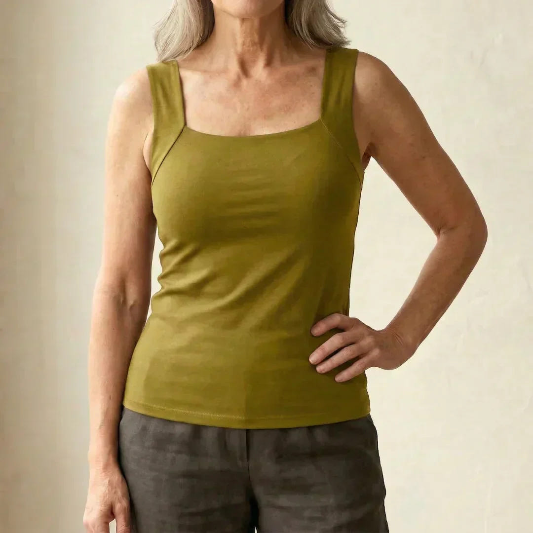 Althea | Women's Square Neck Built In Bra Tank Top