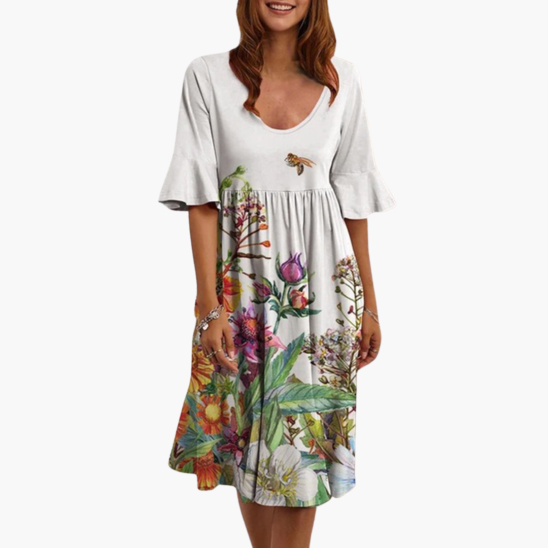 Sienna | Women's Boho Floral Flutter Sleeve Midi Dress