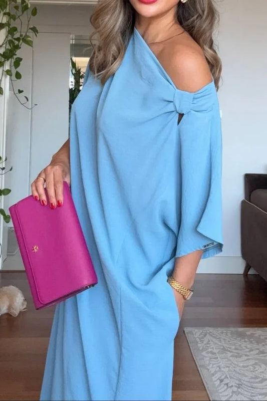 Rosaline | Women's Asymmetric One-Shoulder Loose Fit Maxi Dress