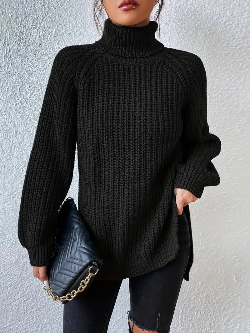 Marlowette | Women's Roll Neck Chunky Knit Oversized Jumper
