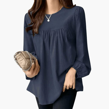 Elise | Women's Long Sleeve Round Neck Flowy Blouse