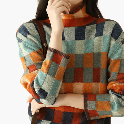 Sienna | Women's Colourful Turtleneck Relaxed Knit Jumper