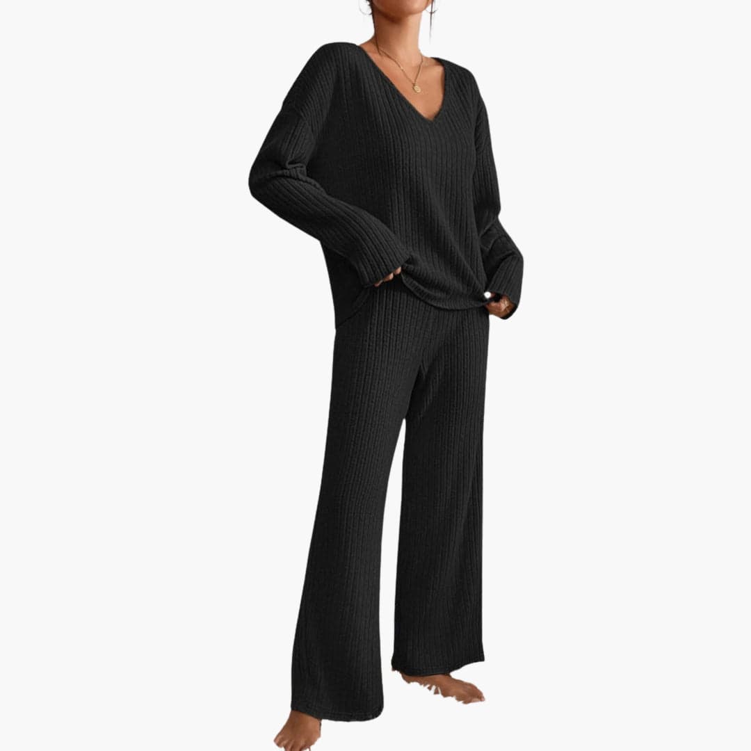 Marlowe | Women's Ribbed Knit Lounge Two Piece Set