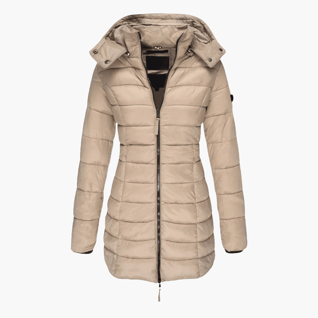 Amara | Women's Hooded Quilted Tailored Puffer Coat