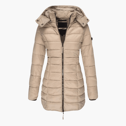 Amara | Women's Hooded Quilted Tailored Puffer Coat
