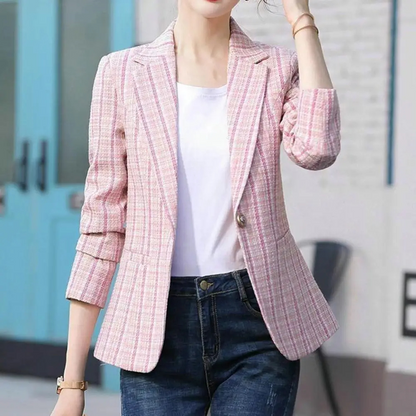 Priyanka | Women's Single-Button Striped Tailored Blazer