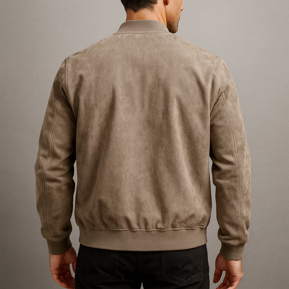 Foxton | Men's Suede-Textured Bomber Zip-Up Jacket