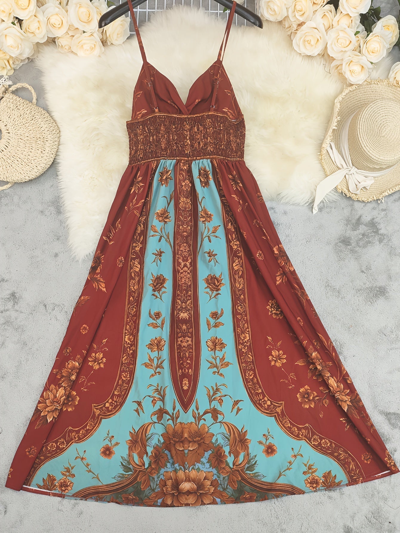 Isadora | Women's Boho Floral Maxi Slip Dress