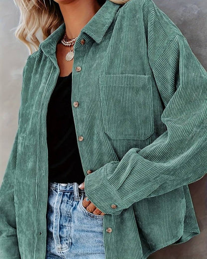 Corinne | Women's Corduroy Oversized Button Up Shirt