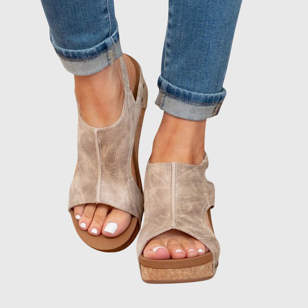 Adela | Wedge Sandals Orthopedic Platform Peep Toe Slip On