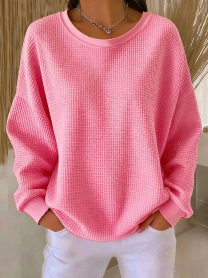 Marlowen | Women's Waffle Knit Oversized Long Sleeve Jumper