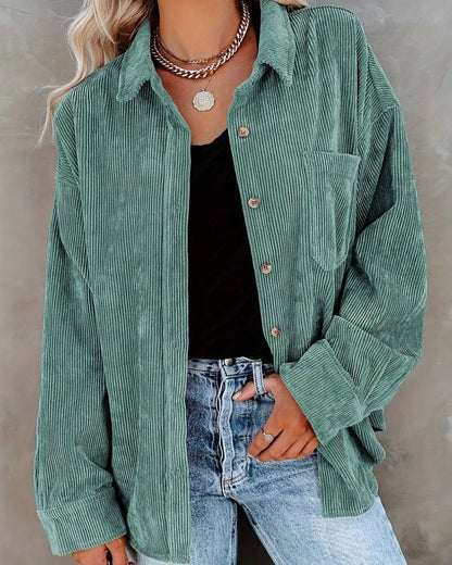 Corinne | Women's Corduroy Oversized Button Up Shirt