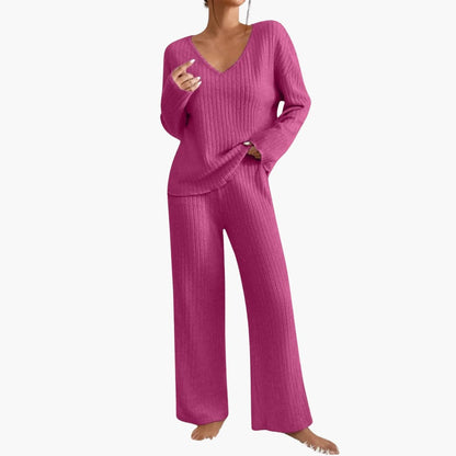Marlowe | Women's Ribbed Knit Lounge Two Piece Set