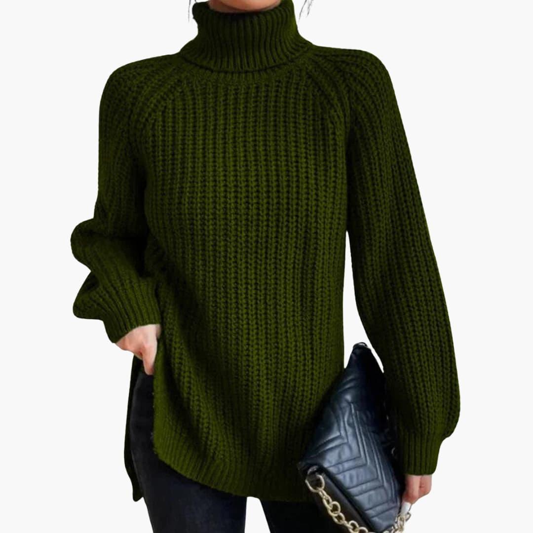 Elowen | Women's Chunky Knit Turtleneck Oversized Jumper