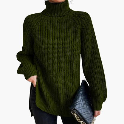 Elowen | Women's Chunky Knit Turtleneck Oversized Jumper