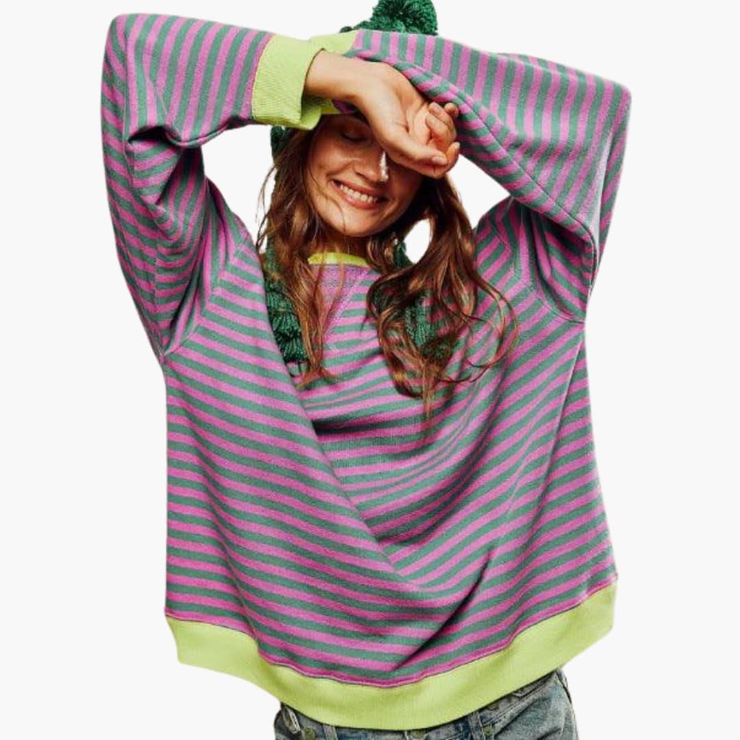 Maren | Women's Striped Relaxed Fit Long Sleeve Jumper