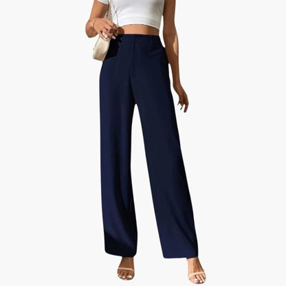 Marlowe | Women's High-Waisted Wide-Leg Pleated Tailored Trousers