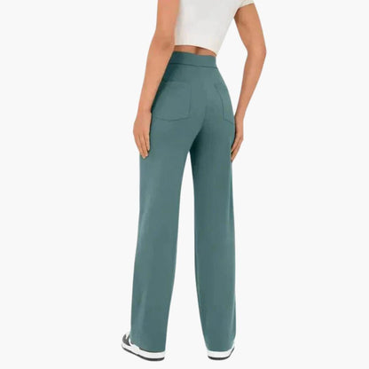 Marlowe | Women's High Waisted Wide Leg Button Front Trousers