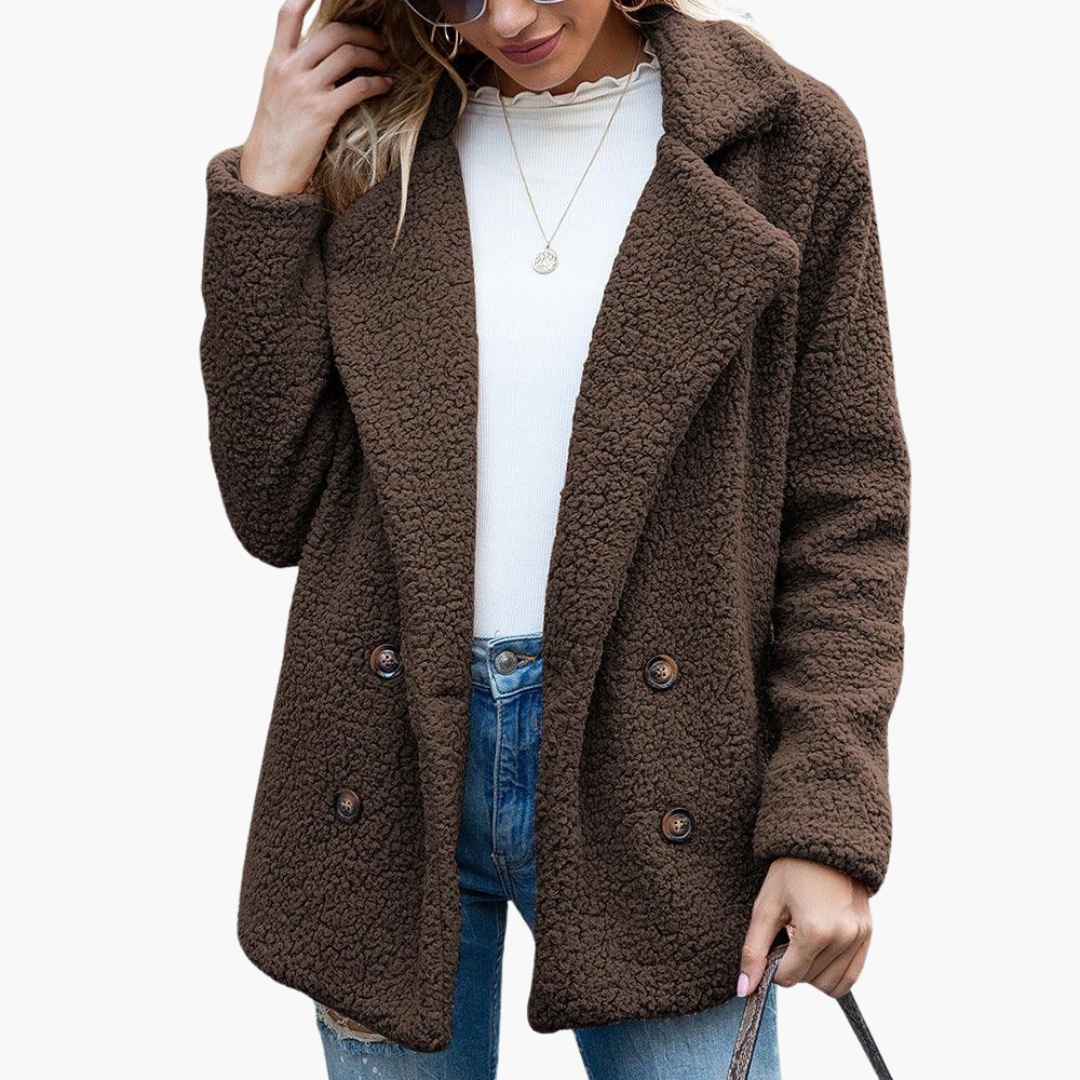 Amara | Women's Oversized Teddy Lapel Collar Jacket