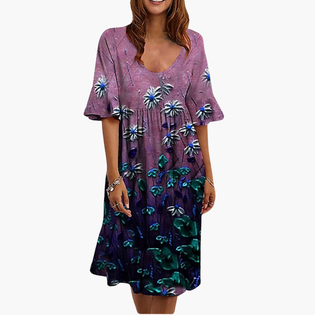 Sienna | Women's Boho Floral Flutter Sleeve Midi Dress