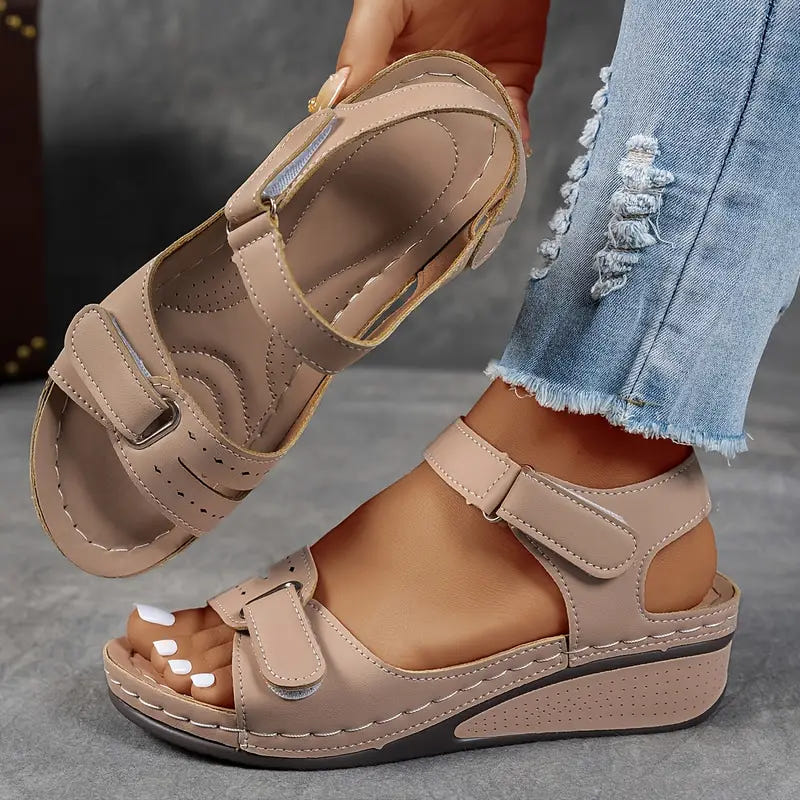 Nina | Wedge Sandals Orthopedic Velcro Strap Walking Comfort