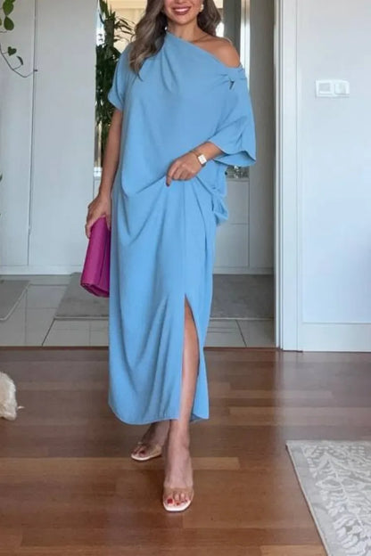 Rosaline | Women's Asymmetric One-Shoulder Loose Fit Maxi Dress