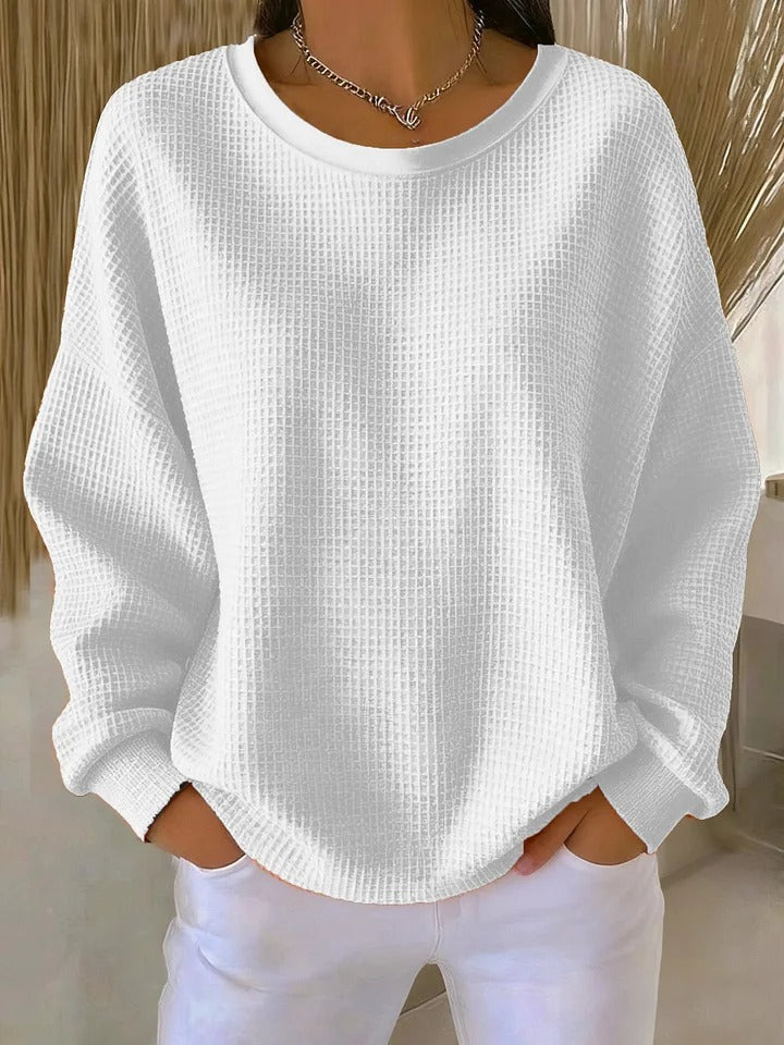 Marlowen | Women's Waffle Knit Oversized Long Sleeve Jumper