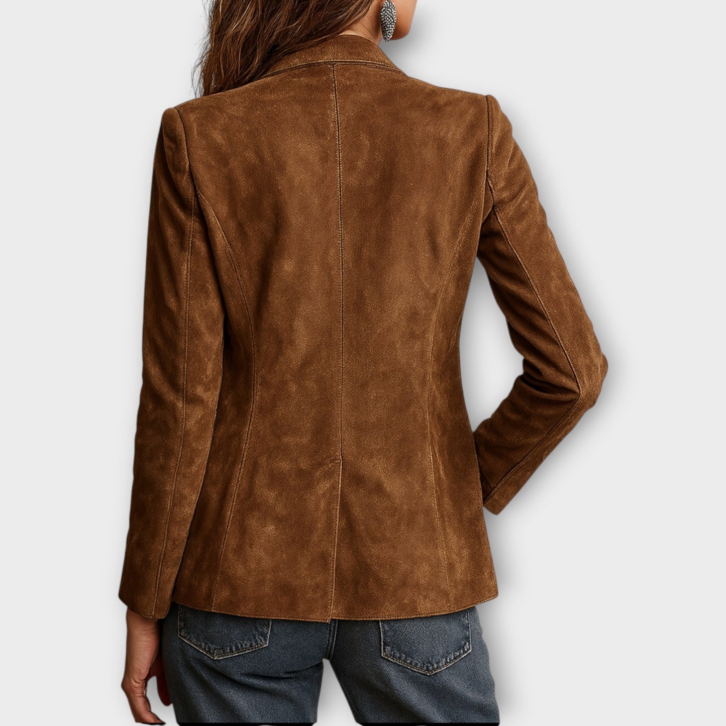 Bexworthy | Women's Vintage Suede-Look Tailored Notch-Lapel Blazer