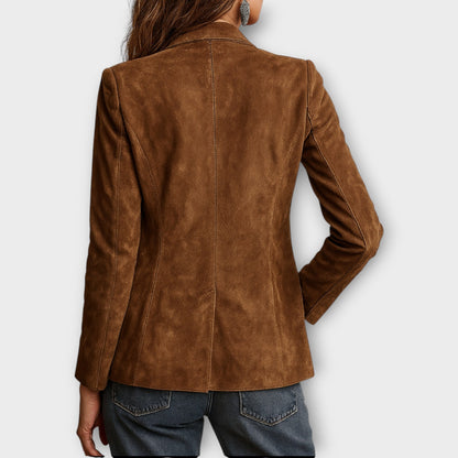 Bexworthy | Women's Vintage Suede-Look Tailored Notch-Lapel Blazer