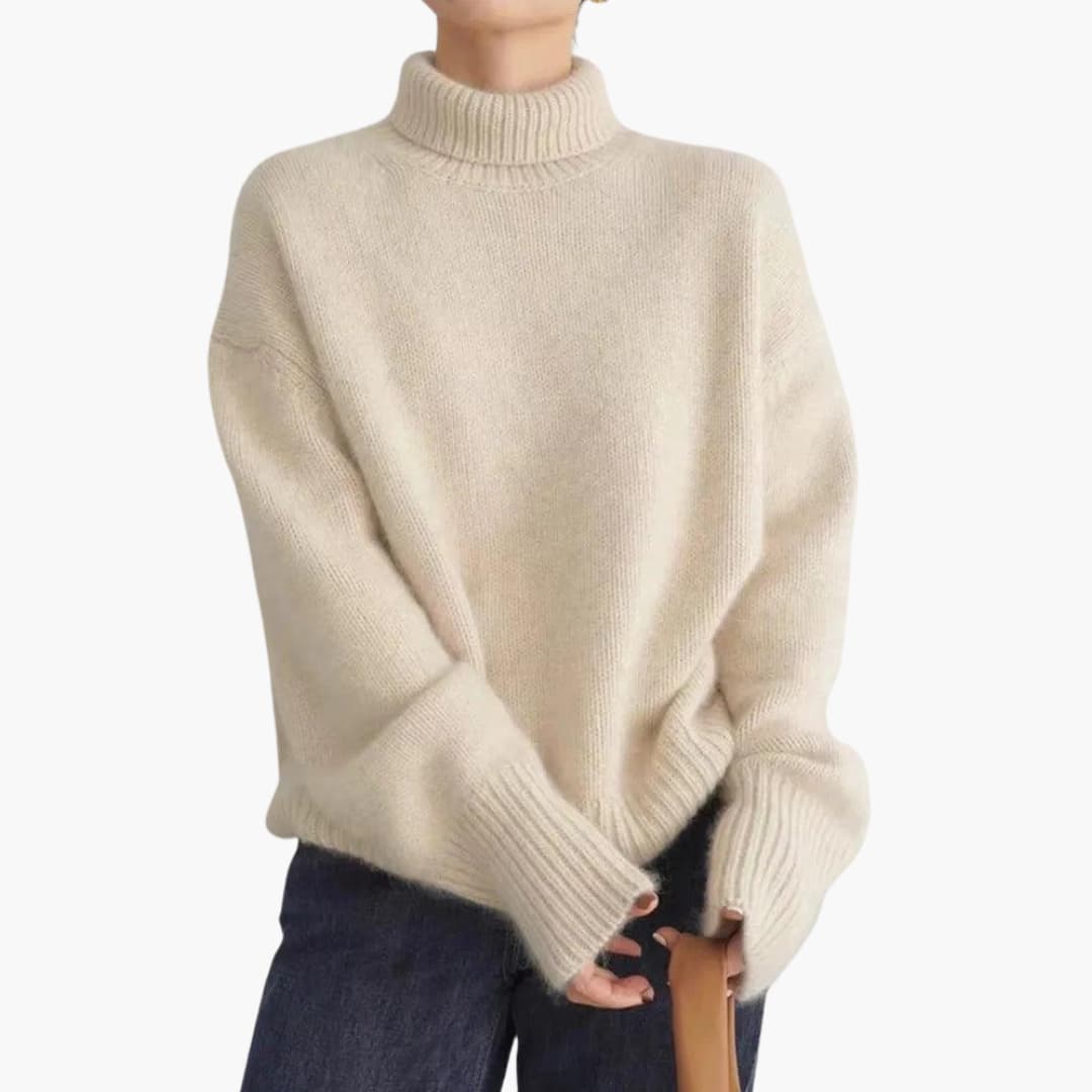 Elodie | Women's Turtleneck Ribbed Knit Jumper
