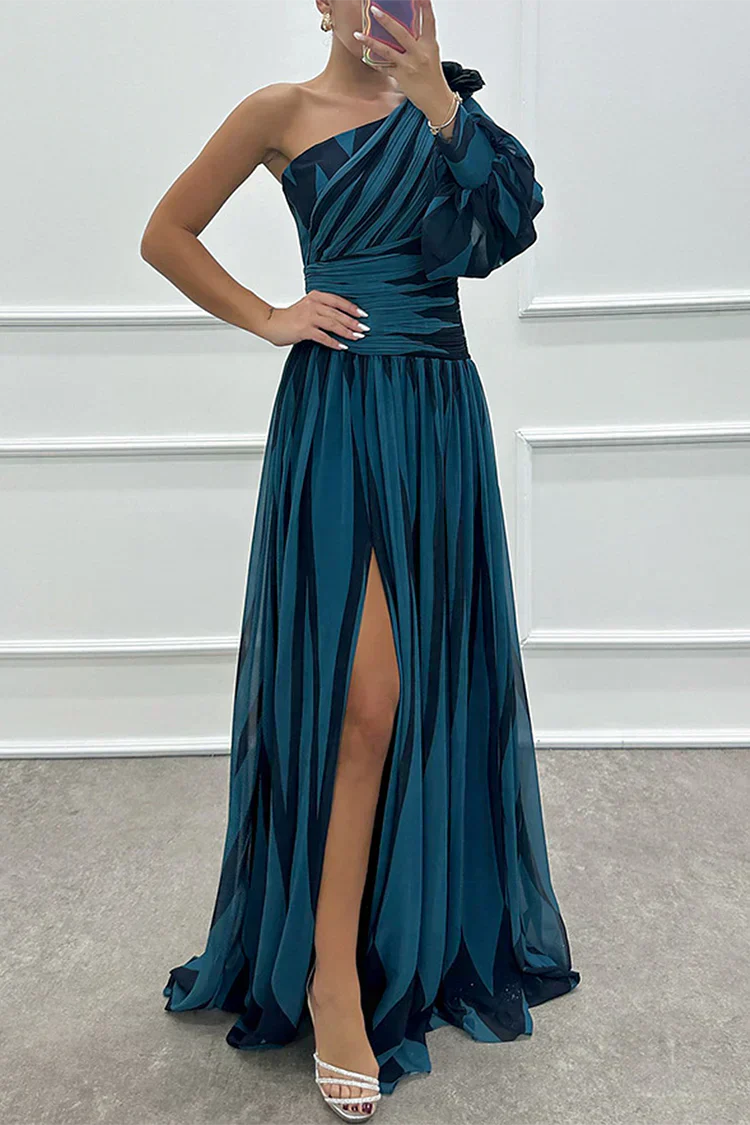 Whitmore | Women's One Shoulder Pleated Evening Wedding Guest Maxi Dress