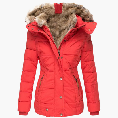 Elara | Women's Hooded Fur-Lined Slim Fit Winter Parka Jacket