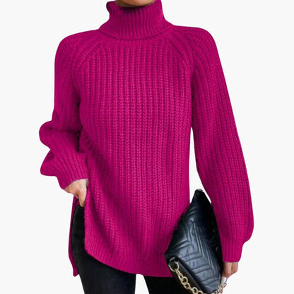 Elowen | Women's Chunky Knit Turtleneck Oversized Jumper