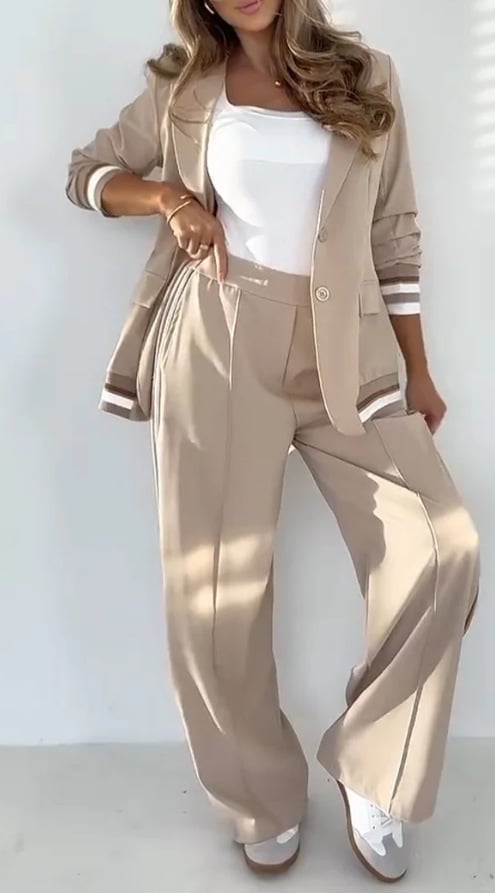 Marlowyne | Women's Tailored Wide-Leg Blazer Trouser Co-ord Set