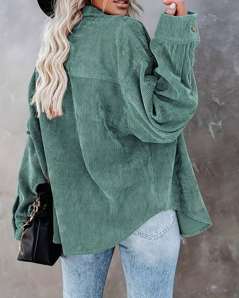 Corinne | Women's Corduroy Oversized Button Up Shirt