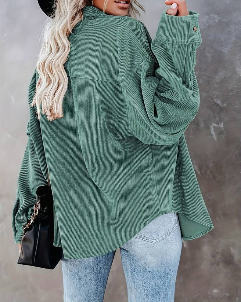 Corinne | Women's Corduroy Oversized Button Up Shirt