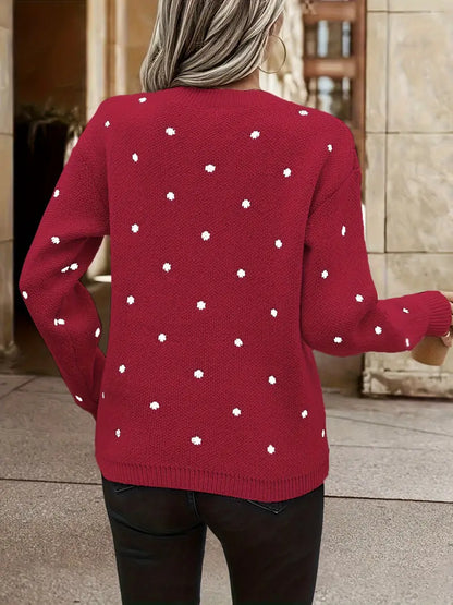Maribeth | Women's Polka Dot Knitted Oversized Jumper