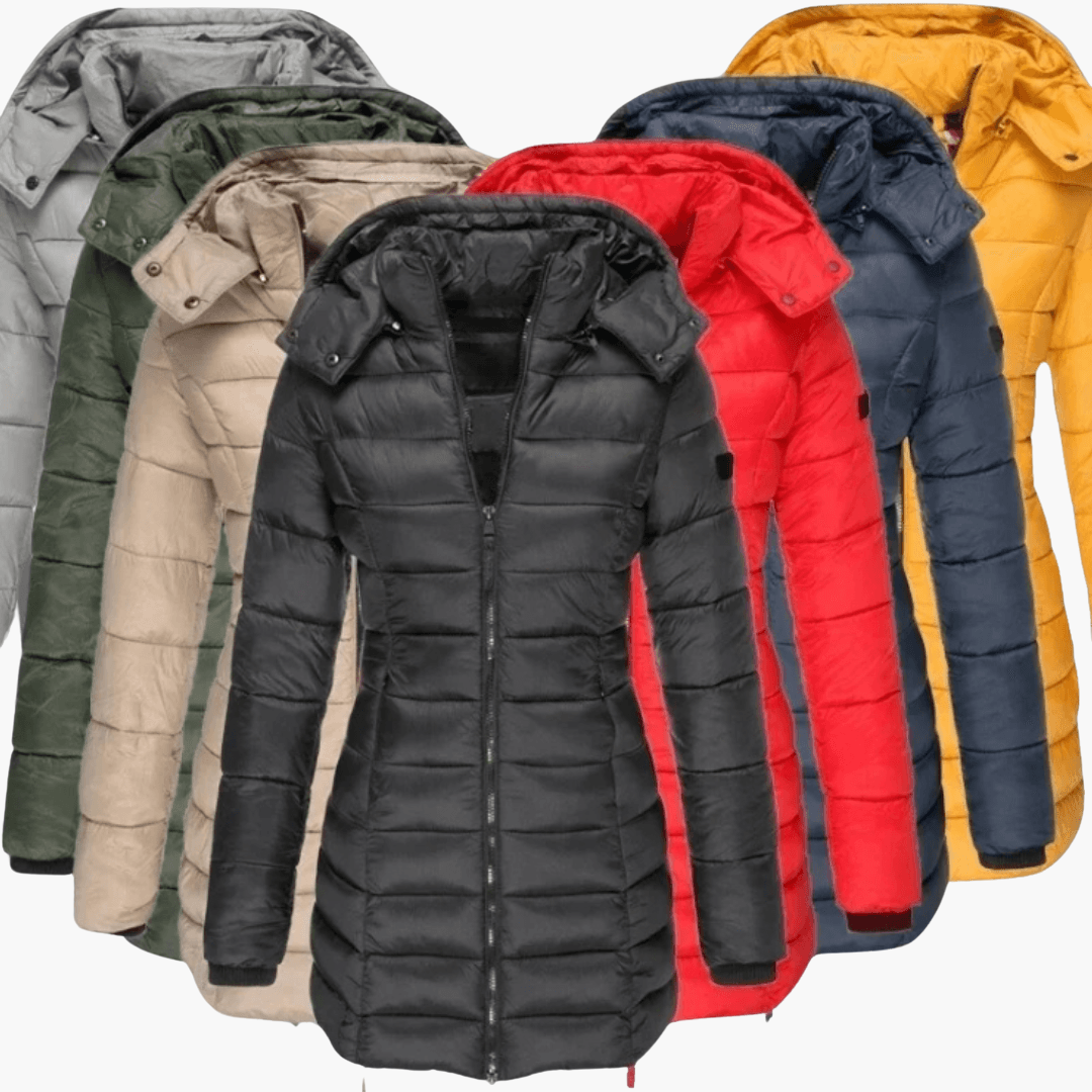 Amara | Women's Hooded Quilted Tailored Puffer Coat