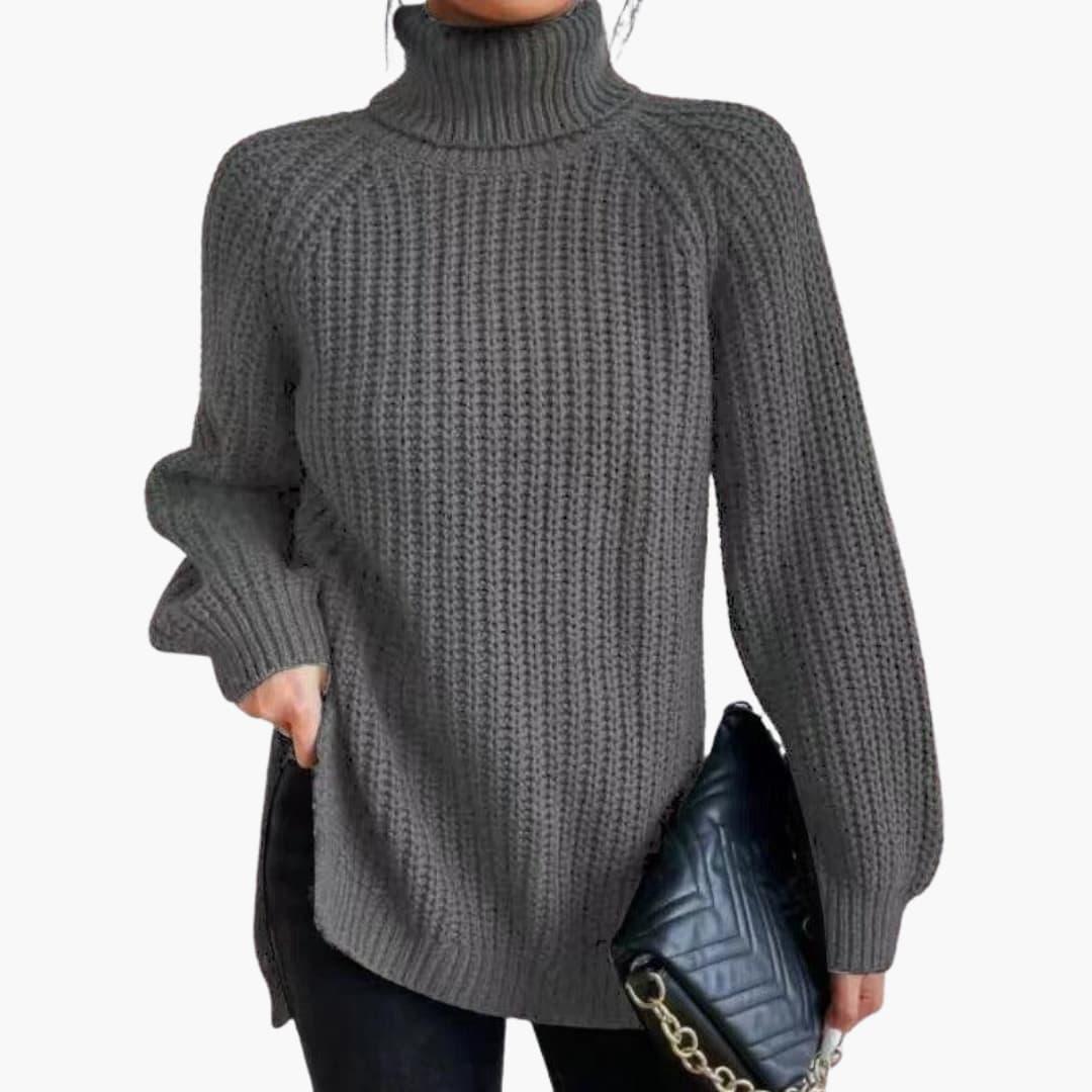 Elowen | Women's Chunky Knit Turtleneck Oversized Jumper