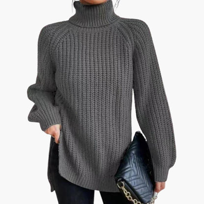 Elowen | Women's Chunky Knit Turtleneck Oversized Jumper