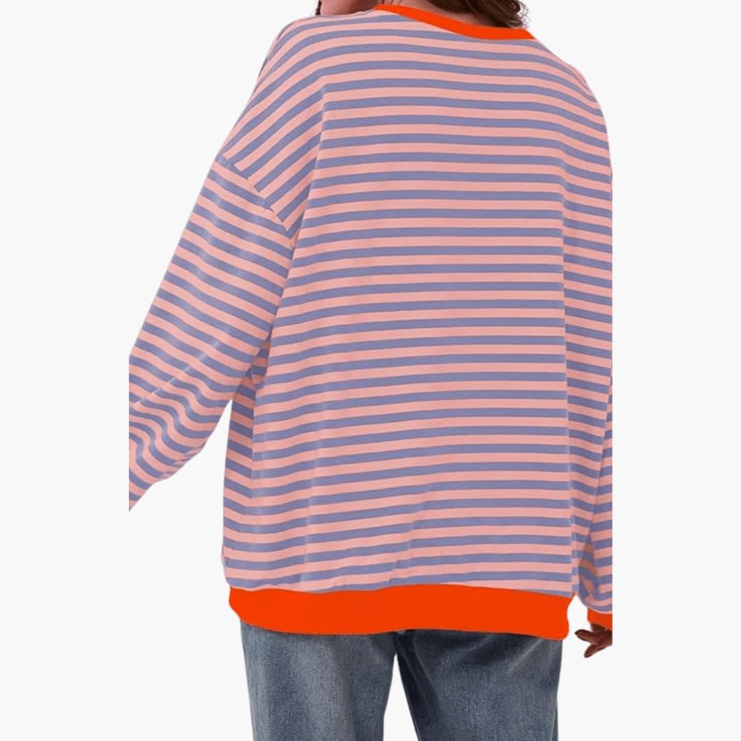 Maren | Women's Striped Relaxed Fit Long Sleeve Jumper