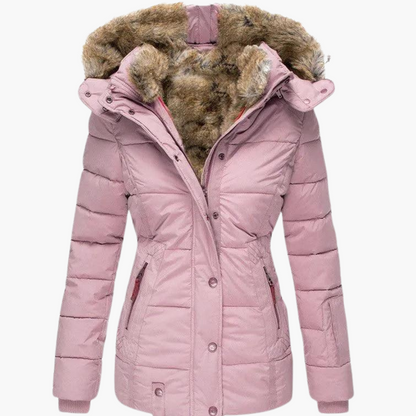 Elara | Women's Hooded Fur-Lined Slim Fit Winter Parka Jacket