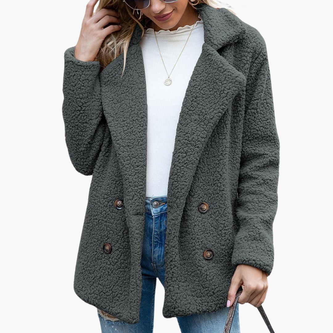 Amara | Women's Oversized Teddy Lapel Collar Jacket