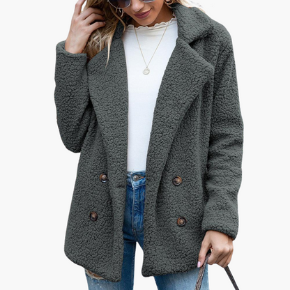 Amara | Women's Oversized Teddy Lapel Collar Jacket