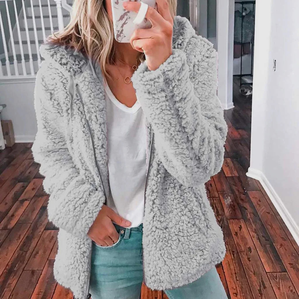Delphora | Women's Hooded Fleece Zip Up Jacket