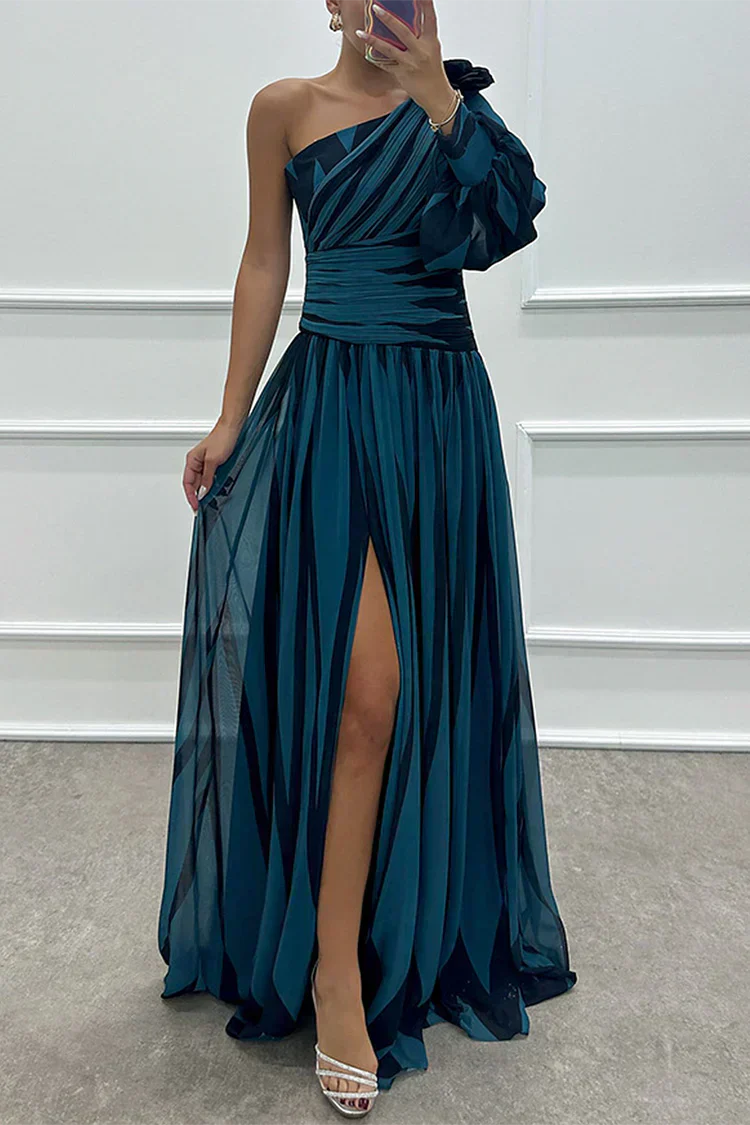 Whitmore | Women's One Shoulder Pleated Evening Wedding Guest Maxi Dress