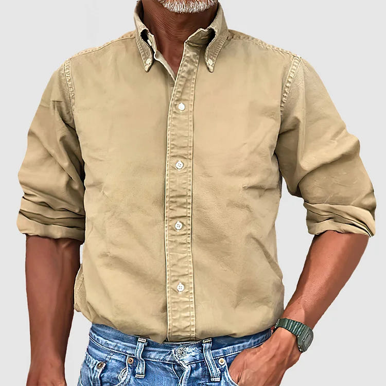 Nolan | Men's Long Sleeve Button Down Collared Casual Summer Shirt