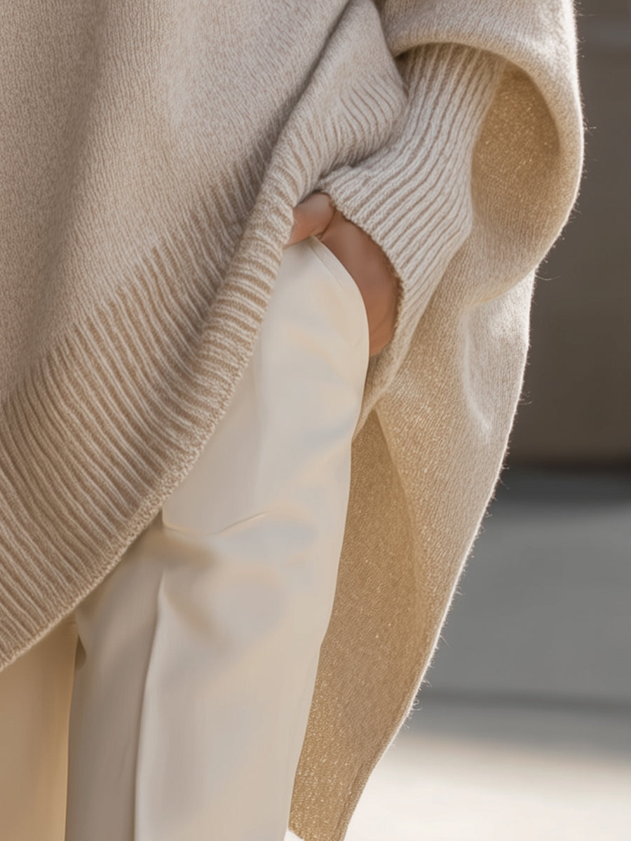 Rosalind | Women's Oversized Draped Asymmetric Knitted Jumper